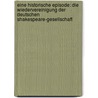 Eine historische Episode: Die Wiedervereinigung der Deutschen Shakespeare-Gesellschaft door Dieter Mehl