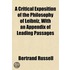 A Critical Exposition Of The Philosophy Of Leibniz, With An Appendix Of Leading Passages