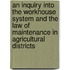An Inquiry Into the Workhouse System and the Law of Maintenance in Agricultural Districts