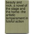 Beauty and Nick, a Novel of the Stage and the Home--The Artistic Temperament in Fateful Action