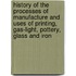 History of the Processes of Manufacture and Uses of Printing, Gas-Light, Pottery, Glass and Iron