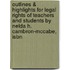 Outlines & Highlights For Legal Rights Of Teachers And Students By Nelda H. Cambron-Mccabe, Isbn