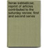 Horae Sabbaticae; Reprint of Articles Contributed to the Saturday Review. First and Second Series