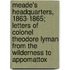 Meade's Headquarters, 1863-1865; Letters of Colonel Theodore Lyman from the Wilderness to Appomattox