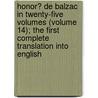 Honor� De Balzac in Twenty-Five Volumes (Volume 14); the First Complete Translation Into English door Honor� De Balzac