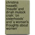 Christina Rossetti: 'Maude' And Dinah Mulock Craik: 'On Sisterhoods' And 'a Woman's Thoughts About Women'