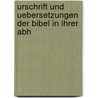 Urschrift und Uebersetzungen der Bibel in ihrer Abh door Abraham Geiger