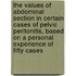 the Values of Abdominal Section in Certain Cases of Pelvic Peritonitis, Based on a Personal Experience of Fifty Cases