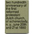 Two Hundredth Anniversary of the First Reformed Protestant Dutch Church, of Schenectady, N. Y., June 20th and 21st 1880