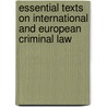 Essential texts on international and European criminal law door Onbekend