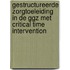 Gestructureerde zorgtoeleiding in de GGz met Critical Time Intervention
