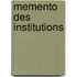 Memento des institutions