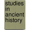 Studies in ancient history door Thiel