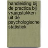 Handleiding bij de practica bij vraagstukken uit de psychologische statistiek by J. Fontaine