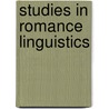 Studies in romance linguistics door Onbekend