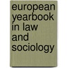 European yearbook in law and sociology door Onbekend