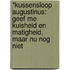 *Kussensloop Augustinus: Geef me kuisheid en matigheid, maar nu nog niet