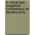 A Critical And Exegetical Commentary On Deuteronomy