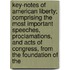 Key-Notes Of American Liberty; Comprising The Most Important Speeches, Proclamations, And Acts Of Congress, From The Foundation Of The
