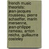French Music Theorists: Jean-Jacques Rousseau, Pierre Schaeffer, Marin Mersenne, Jean-Philippe Rameau, Anton Reicha, Guillaume Costeley