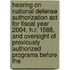 Hearing On National Defense Authorization Act For Fiscal Year 2004, H.r. 1588, And Oversight Of Previously Authorized Programs Before The