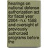 Hearings On National Defense Authorization Act For Fiscal Year 2004--h.r. 1588 And Oversight Of Previously Authorized Programs Before The