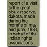 Report of a Visit to the Great Sioux Reserve, Dakota, Made During the Months of May and June, 1883, in Behalf of the Indian Rights Associations door Welsh Herbert 1851-1941