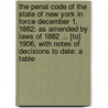The Penal Code Of The State Of New York In Force December 1, 1882: As Amended By Laws Of 1882 ... [To] 1906, With Notes Of Decisions To Date: A Table door New York