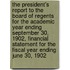 The President's Report to the Board of Regents for the Academic Year Ending September 30, 1902, Financial Statement for the Fiscal Year Ending June 30, 1902