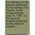 The Following Is the Speech Delivered by the Bishop of St. David's, in the House of Lords, May 31, 1791, on the Second Reading of the Bill for the Relief of Papists, ...