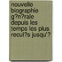 Nouvelle Biographie G�N�Rale Depuis Les Temps Les Plus Recul�S Jusqu'Ͽ
