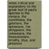 Notes Critical and Explanatory on the Greek Text of Paul's Epistles to the Romans, the Corinthians, the Galatians, the Ephesians, the Philippians, the Colossians, the Thessalonians, Timothy, Titus, and Philemon