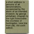 A Short Address to Persons of All Denominations, Occasioned by the Alarm of an Intended Invasion. by George Whitefield, Chaplain to the Right Honourable the Countess of Huntingdon. [One Line from Job]. the Sixth Edition.
