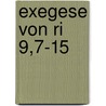 Exegese Von Ri 9,7-15 by Holger Schmidt
