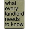 What Every Landlord Needs to Know door Richard H. Jorgensen