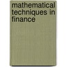 Mathematical Techniques in Finance door Ales Cerny