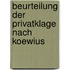 Beurteilung Der Privatklage Nach Koewius