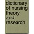 Dictionary of Nursing Theory and Research