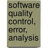 Software Quality Control, Error, Analysis door Unknown Author