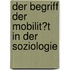 Der Begriff Der Mobilit�T in Der Soziologie
