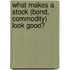 What Makes a Stock (Bond, Commodity) Look Good?