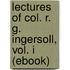 Lectures of Col. R. G. Ingersoll, Vol. I (Ebook)