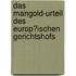 Das Mangold-Urteil Des Europ�Ischen Gerichtshofs