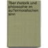 �Ber Rhetorik Und Philosophie Im Au�Ermoralischen Sinn