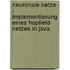 Neuronale Netze - Implementierung Eines Hopfield Netzes in Java