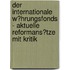 Der Internationale W�Hrungsfonds - Aktuelle Reformans�Tze Mit Kritik