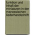 Funktion Und Inhalt Der Miniaturen in Der Manessischen Liederhandschrift