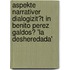 Aspekte Narrativer Dialogizit�T in Benito Perez Galdos� 'La Desheredada'