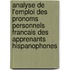 Analyse De L'emploi Des Pronoms Personnels Francais Des Apprenants Hispanophones