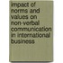 Impact of Norms and Values on Non-Verbal Communication in International Business